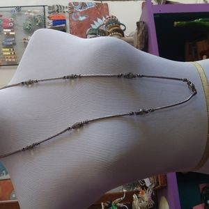 Beautiful silver tone and faux peridot necklace